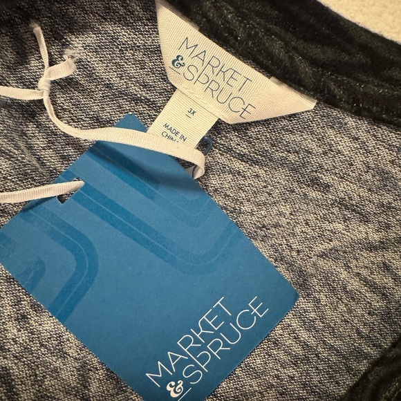 NWT Market & Spruce Zebra Print Long Sleeve Top - Black and Gray - Picture 3 of 7